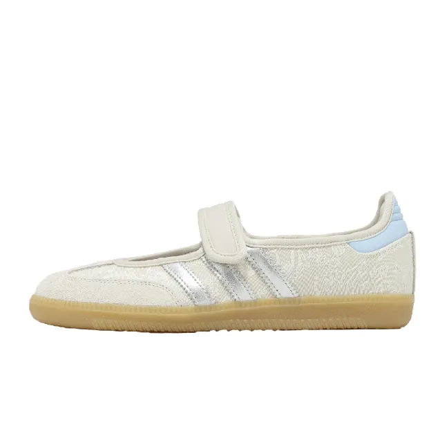 【adidas 愛迪達】休閒鞋 Samba Jane W 女鞋 米白銀 Liberty London 瑪麗珍鞋 IH6978