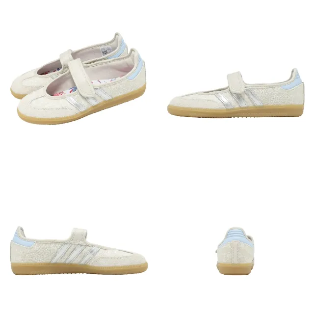 【adidas 愛迪達】休閒鞋 Samba Jane W 女鞋 米白銀 Liberty London 瑪麗珍鞋 IH6978