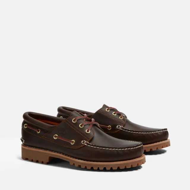 【Timberland】男款棕色經典三孔帆船鞋(30003214)