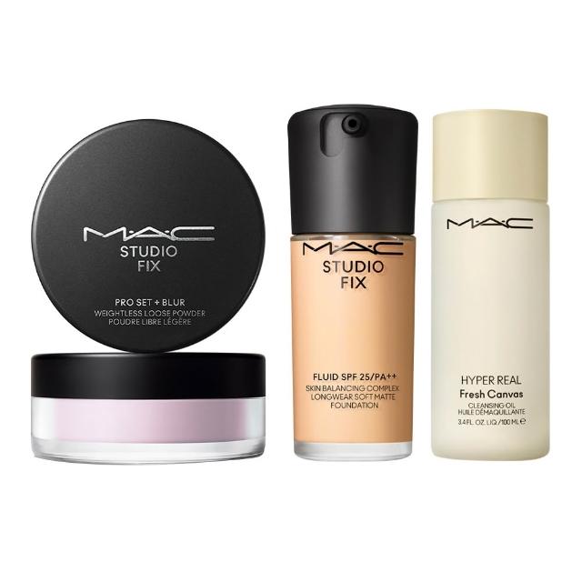 【M.A.C】自帶濾鏡底妝組(超持妝輕透濾鏡蜜粉+超持妝濾鏡粉底液 SPF25/PA++ 30ml #詐片粉底/防曬/雙11限定)