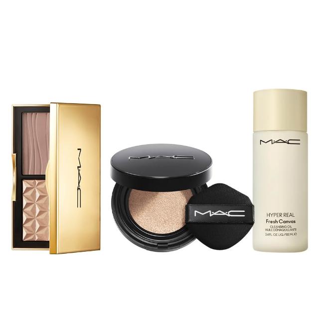 【M.A.C】造山美顏霧絲絨氣墊粉餅組(超持妝霧絲絨氣墊粉餅SPF 50/PA+++/口袋雙色修容打亮盤 7g _雙11限定)