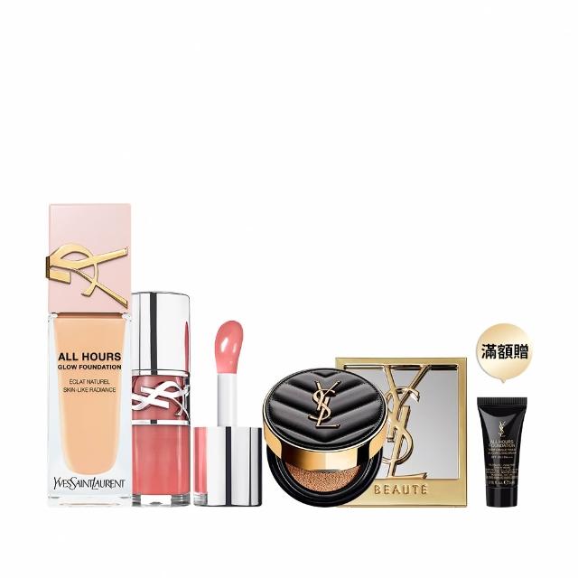 【YSL】官方直營 恆久完美粉光瓶嫩唇彩妝組(恆久完美裸光無瑕粉底露+情挑誘光嫩唇凍)