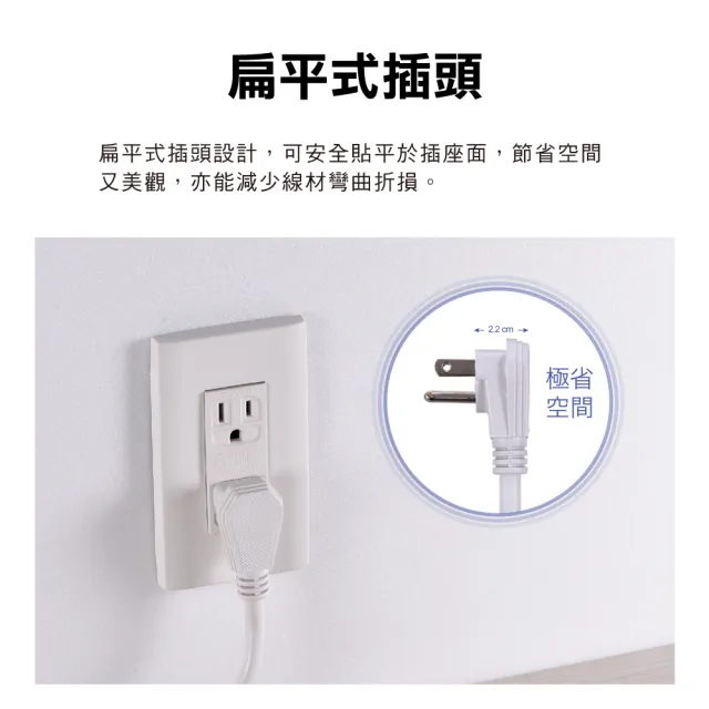 【PX 大通】防火最安全3年保固耐熱阻燃三孔插座電源延長線1開6插3孔1.8公尺6插座1切6座1.8m(PEC-3166W)