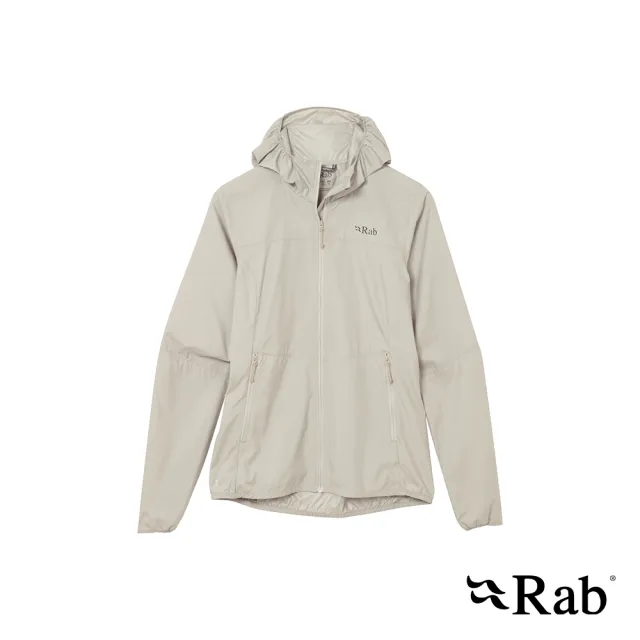 【RAB】Windgather Hoody Wmns 輕量防風連帽外套 女款 鵝卵石白 #QWS85