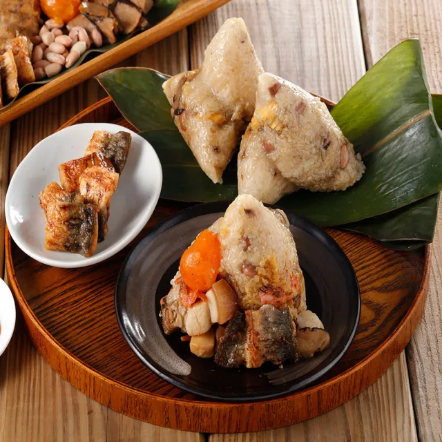 【華得水產】東港蒲燒鰻魚干貝粽10粒組(180g/粒)
