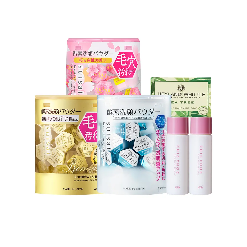 【Kanebo 佳麗寶】suisai 淨透酵素粉綜合冠軍組 (多款任選_洗面乳)