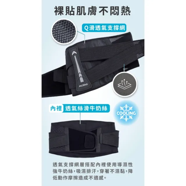【Aidbo 愛吾寶】AirSkin涼感透氣3D護腰(透氣護腰 護腰帶 有效支撐 涼感透氣 不悶熱)