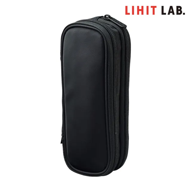 【LIHIT L】A-3811 XCOA 展開式雙層輕量筆袋 黑色