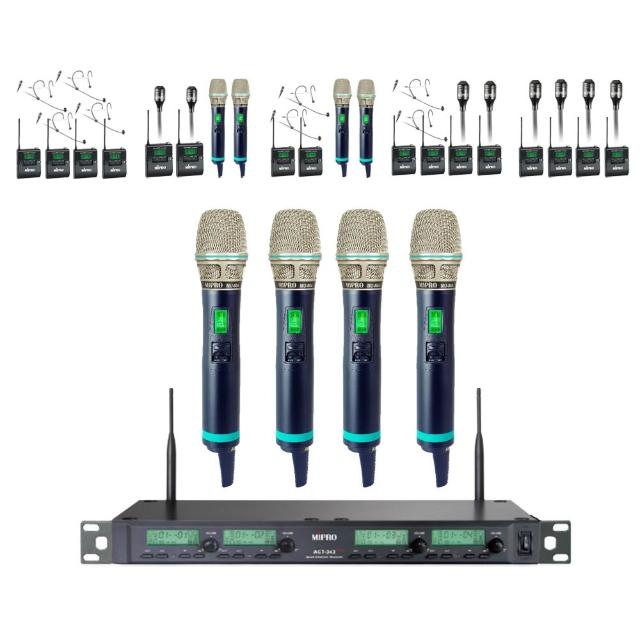 【MIPRO】ACT-343PLUS 類比四頻道無線麥克風(ACT-500H/MU90A 配件六擇一)