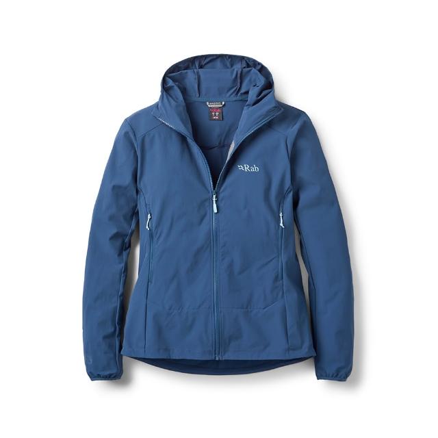 【RAB】Borealis Hoody Wmns 彈性防風透氣連帽外套 女款 暴風藍 #QWS77
