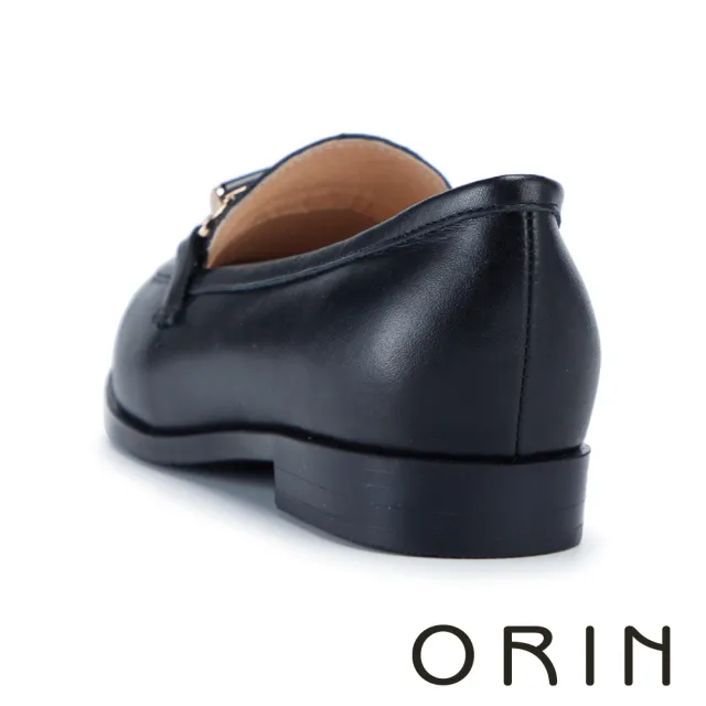 【ORIN】馬銜釦牛皮樂福平底鞋 黑色