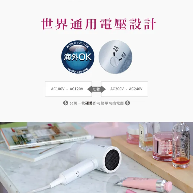 【TESCOM】官方直營 雙電壓負離子吹風機 BID48TW