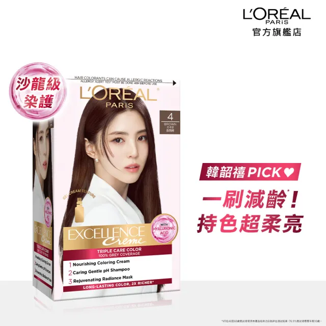 【L’OREAL Paris 巴黎萊雅】優媚霜三重護髮染髮霜-韓韶禧PICK/沙龍級染護