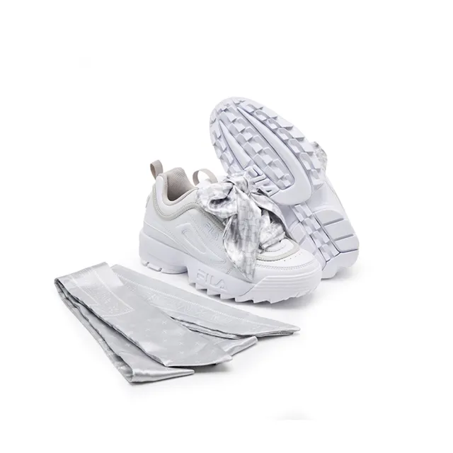 【FILA】DISRUPTOR 2 SCARF 女休閒鞋-白/銀 ( 5-C124A-100_261)