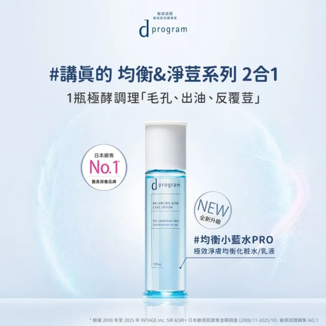 【d program 敏感話題】極效水乳均衡組 (水+乳)(淨膚/保濕 任選)(敏感肌/敏弱肌)