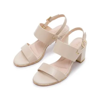 【FAIR LADY】芯太軟 寬版牛皮粗跟涼鞋(象牙/233168 女鞋)