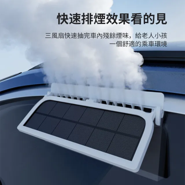 【STAGWAY】太陽能車載三頭風扇 多功能汽車排氣扇 空氣循環通風扇 車用換氣扇 車內通風散熱器 降溫排風扇
