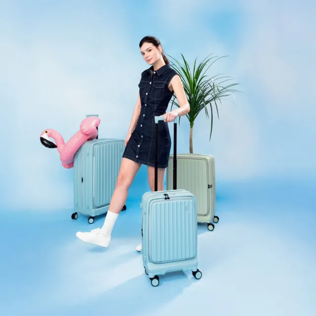 【Acer Fashion】巴塞隆納前開式行李箱(25吋 天空藍)