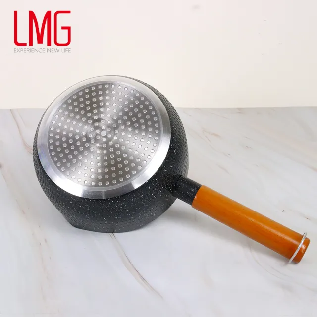 【LMG】雪藏系列不沾雙鍋三件組-IH爐可用鍋(雪平鍋22cm+鍋蓋*1+雪平鍋18cm無蓋)