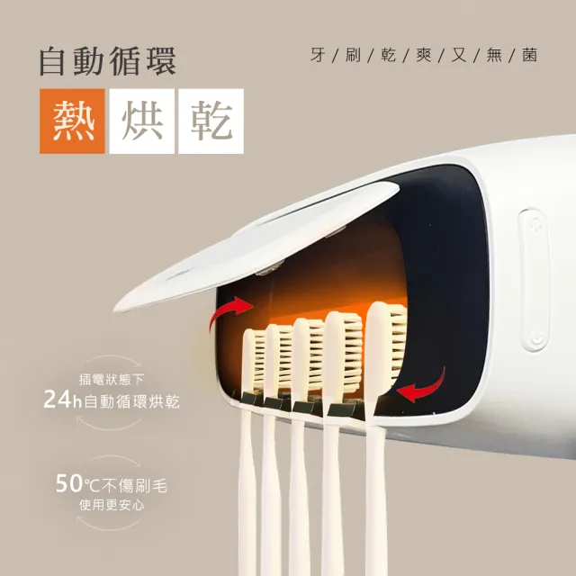 【Arlink】官方旗艦店TS65牙刷架+T200電動牙刷  紫外線消毒烘乾牙刷架(插電式/殺菌/速乾/乾淨/安全/宿舍)