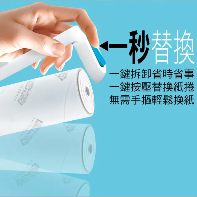 【家簡塵除】居家滾筒黏塵超值組合款(滾筒黏塵把*1+補充包*2)