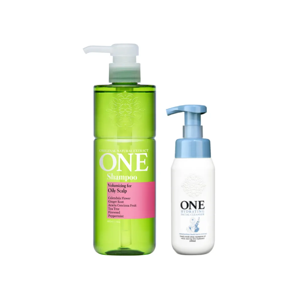 【ONE】植萃洗髮精480ml+全面淨化洗顏慕斯180ml-任選