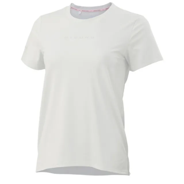 【MIZUNO 美津濃】短袖上衣 女 訓練 慢跑 石灰白 32TAD22102