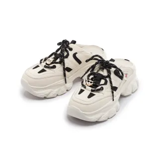 【FAIR LADY】日本京都聯名 HAPPYFACE 俏皮厚底運動休閒懶人穆勒拖(黑/3B3207 女鞋)