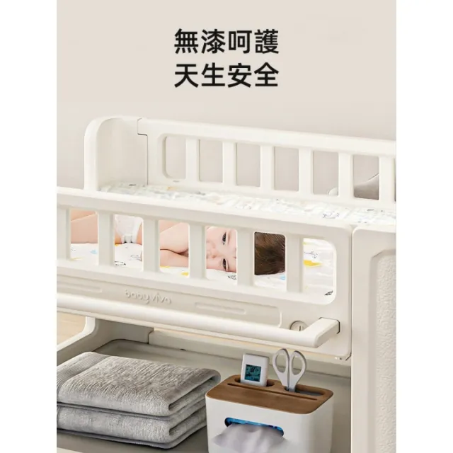 (暖星WarmStar)嬰兒尿佈台 多功能護理台 可移動洗澡盆架 換衣台 0-3歲適用 含乳膠墊