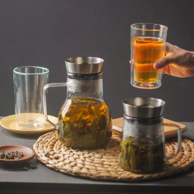 【Driver】大小甘丹茶壺豪華組(泡茶壺 茶具 茶器 茶杯 耐熱玻璃壺 玻璃馬克杯 茶壺茶杯組 送禮推薦)