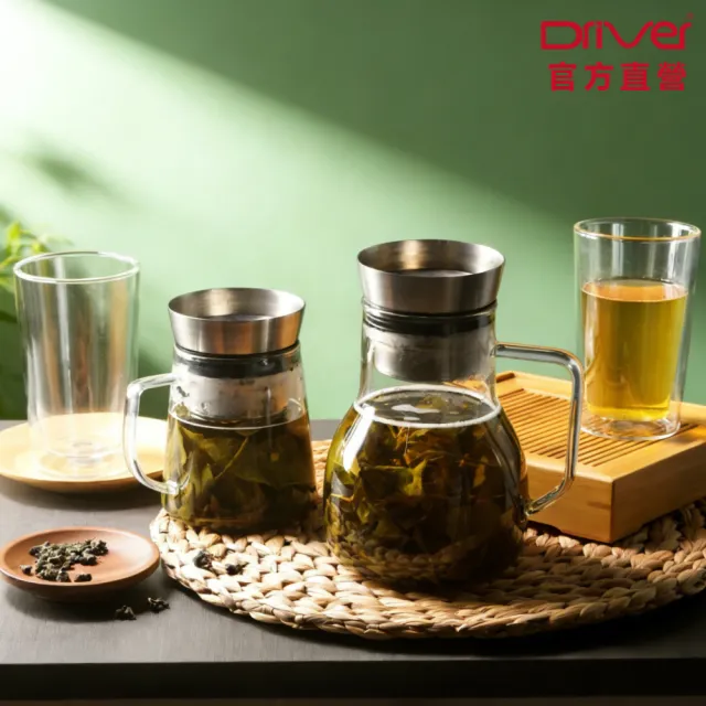 【Driver】大小甘丹茶壺豪華組(泡茶壺 茶具 茶器 茶杯 耐熱玻璃壺 玻璃馬克杯 茶壺茶杯組 送禮推薦)