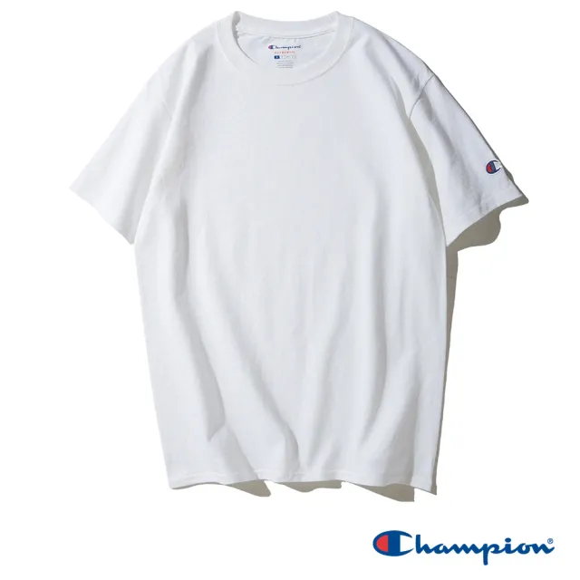 【Champion】官方直營 買一送一 男女款-素面LOGO短袖上衣Tee(選任二入組)