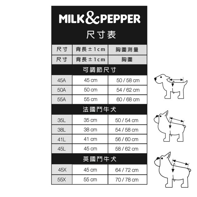 【Maison Pomette】法國寵物精品 Milk&Pepper-Tribord航海雨衣 50A-55A(彈性調整版型）