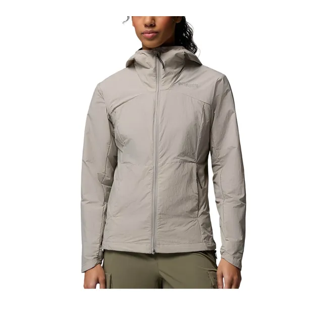 【Columbia 哥倫比亞】女款-超防曬UPF50防潑水風衣-Loop Trail ™ III Windbreaker-礦石灰(UWR73110AT/KS)