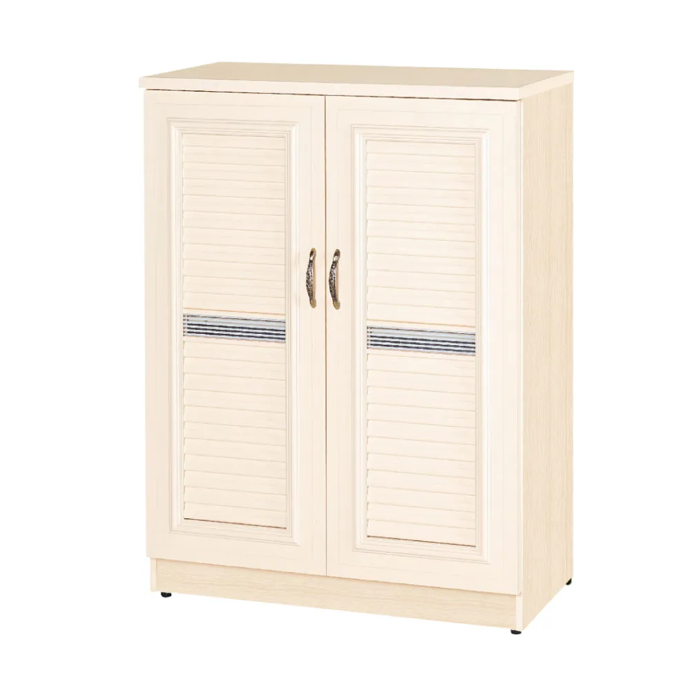 【文創集】尼亞 南亞塑鋼2.7尺百葉二門鞋櫃