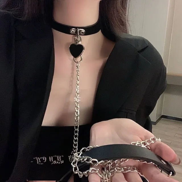 Sexy baby SM牽引頸圈(情趣項圈 情趣用品 狗奴頸圈 牽引頸圈 SM頸圈 狗奴牽引繩 鈴鐺項圈 Cosplay)