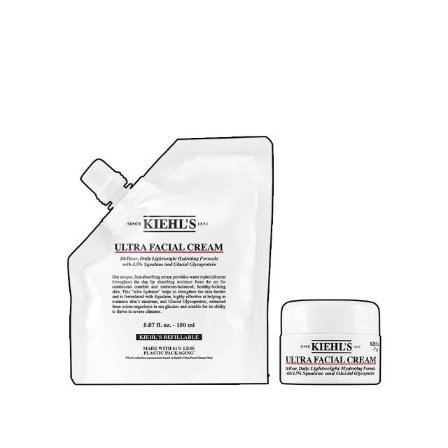 【契爾氏】官方直營 冰河醣蛋白舒敏修護保濕霜補充包 150ml(Kiehl’s)