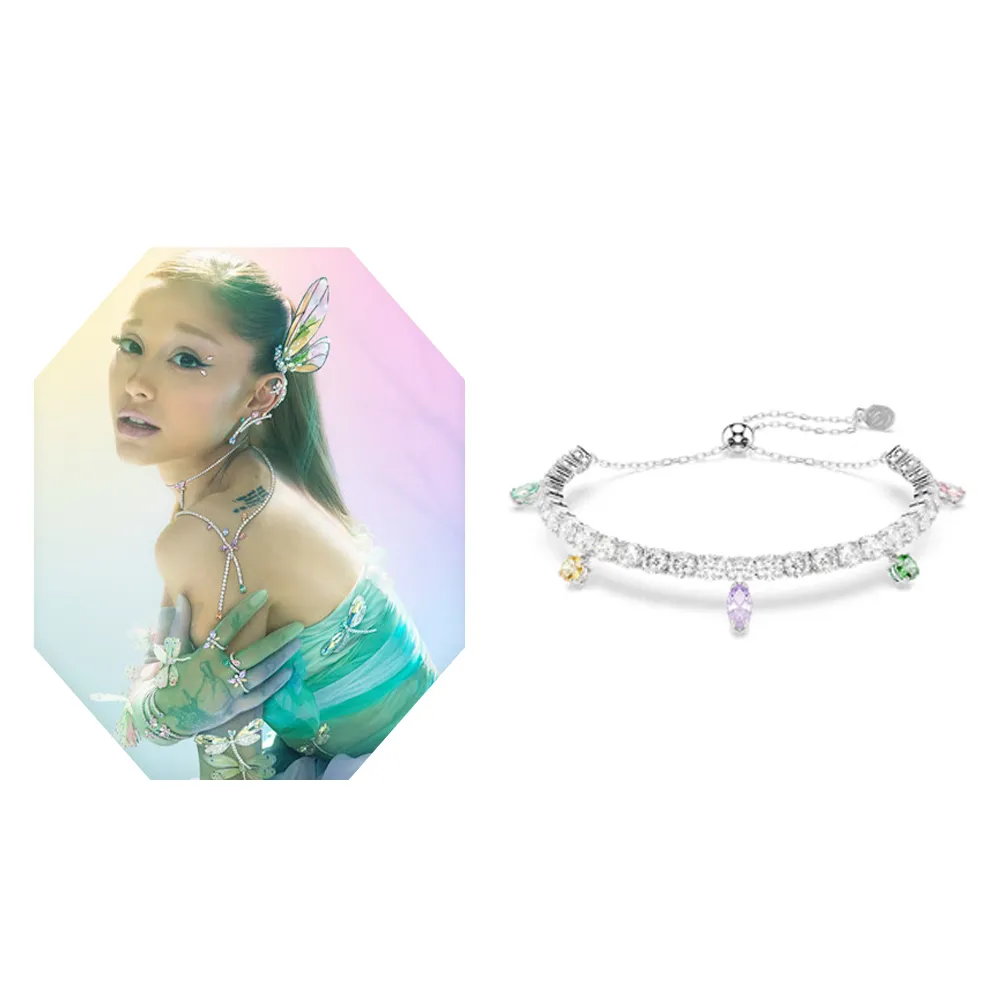 【SWAROVSKI 施華洛世奇】官方直營 Ariana Grande x Swarovski 手鏈 混合式切割 漸層色 鍍白金色 |5742463