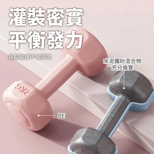 【keep power】2KG啞鈴 *2個入 馬卡龍小啞鈴 小啞鈴 包膠啞鈴 啞鈴 (重量訓練 外層包覆 地板友善)