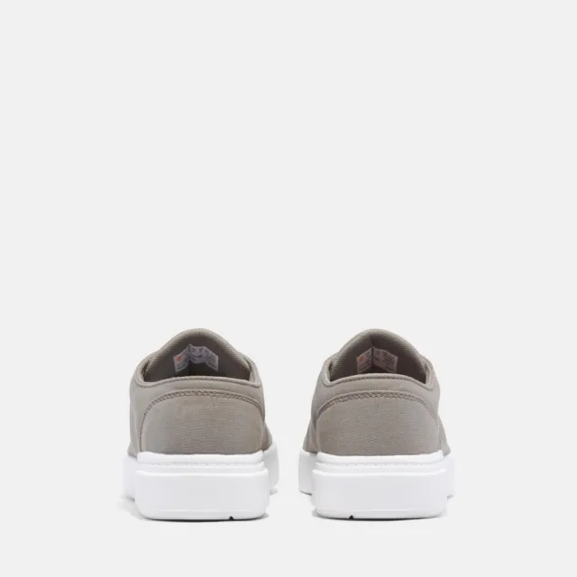 【Timberland】男款淺灰褐色低筒帆布休閒鞋(A67E1ER9)