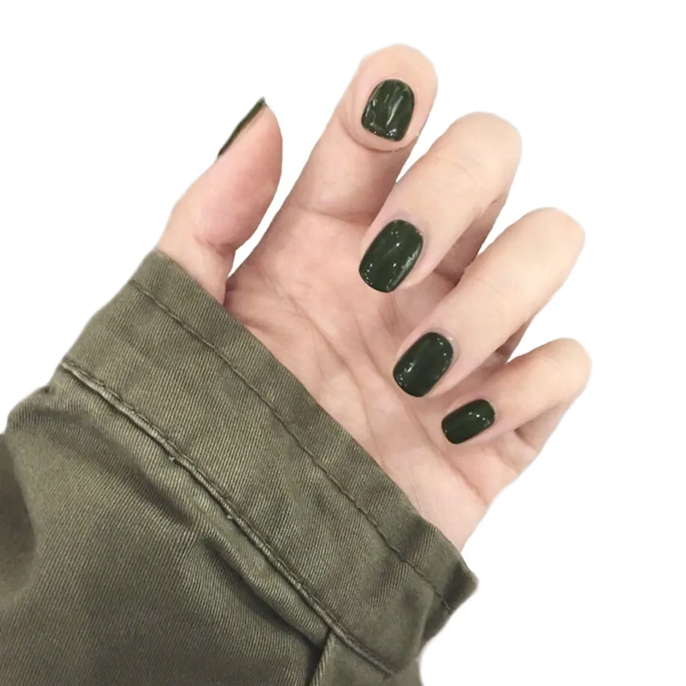【Paula’s Nail 寶拉美甲】夜幕綠 凝膠指甲貼片(指甲貼片 光療甲片 美甲貼片)