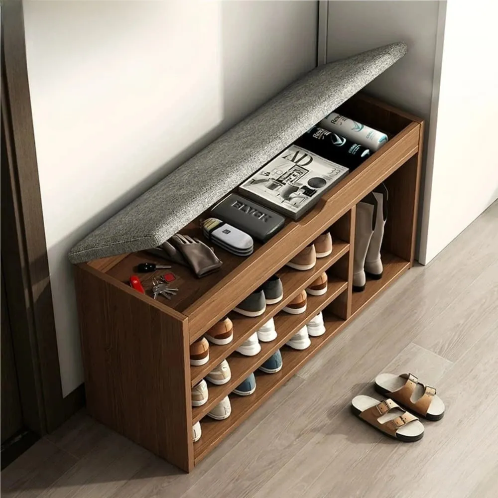 【匠俱】進門鞋櫃 坐凳一體 翻蓋帶靴位80*30*51cm(鞋櫃 三層鞋架 翻蓋換鞋凳 置物架 收納換鞋椅)