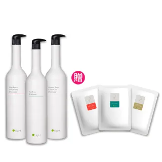 【O’right 歐萊德】momo特談組★洗髮精1000ml送補充包600ml(茶樹/枸杞/香檳玫瑰)