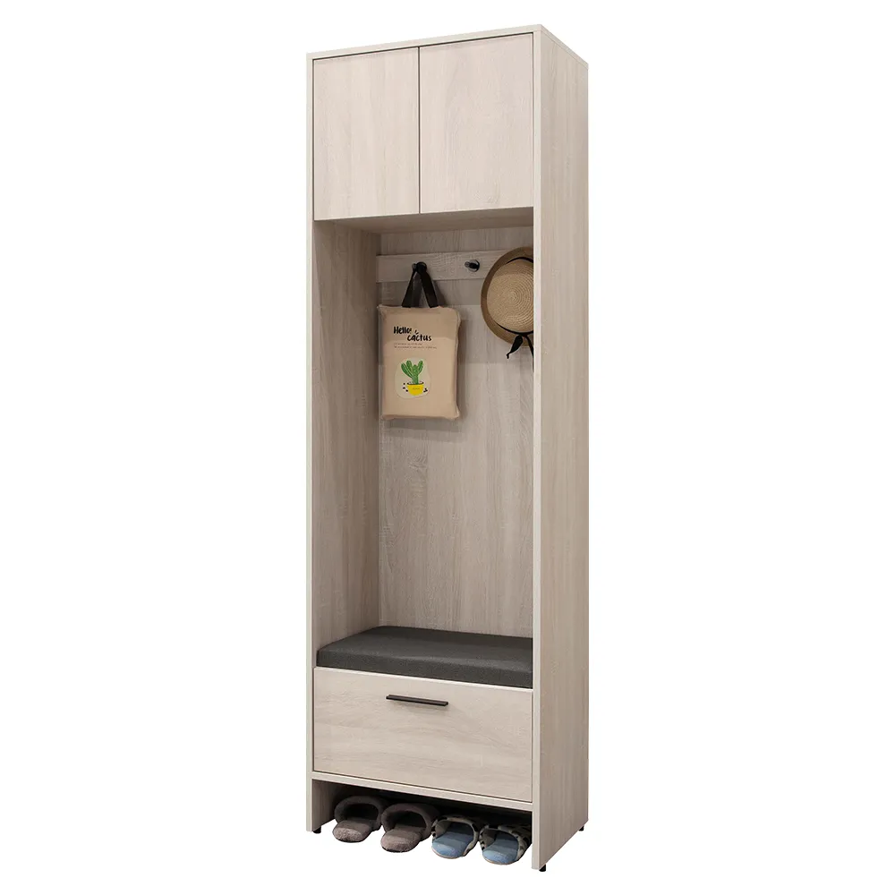 【BODEN】MIT台灣製 | 伊莎2尺二門下開放式高鞋櫃/玄關收納櫃/隔間置物櫃-座鞋櫃款