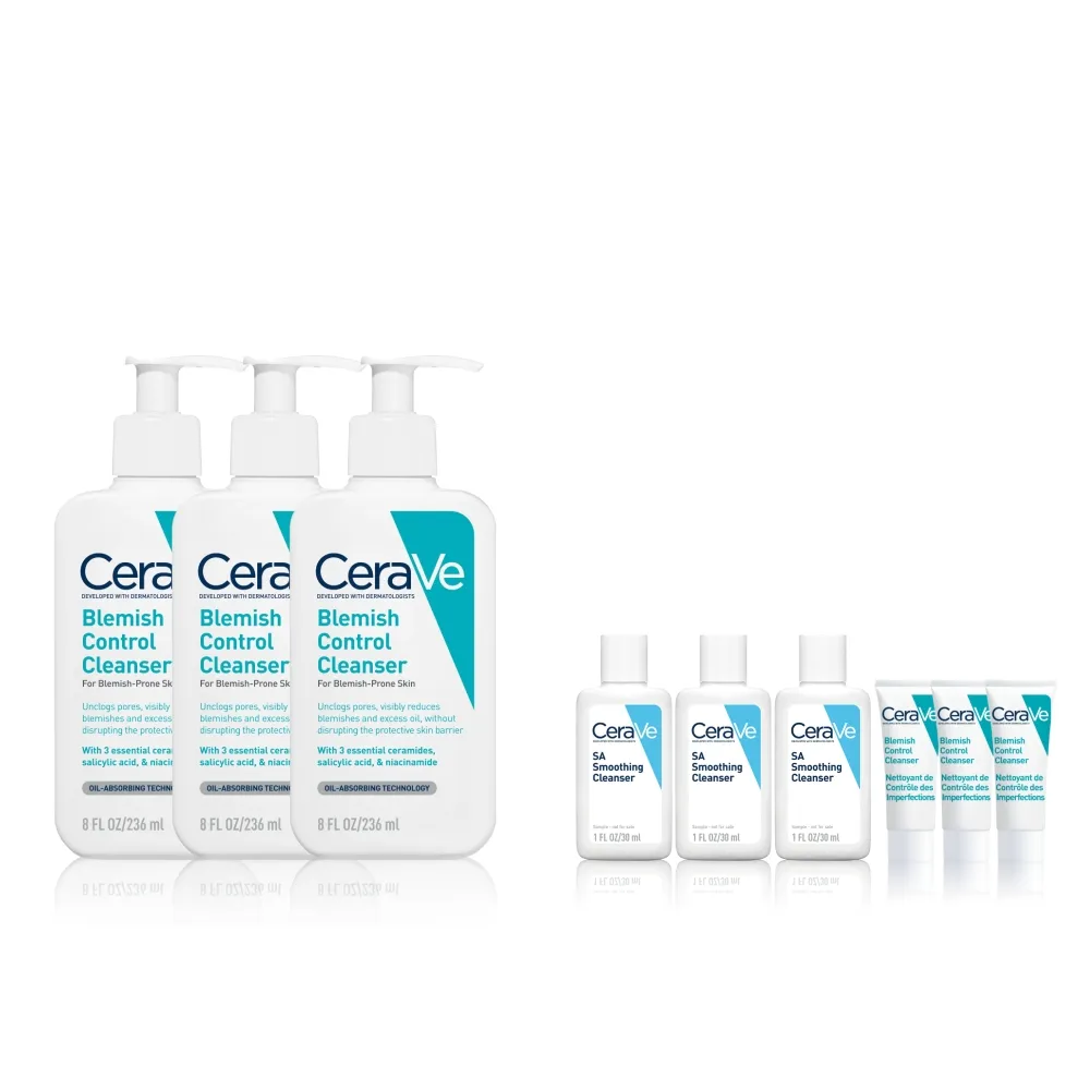 【CeraVe適樂膚】戰痘神器囤貨組★淨膚白泥抗粉痘潔面露 236ml*3_F(控油抗粉痘/水楊酸)