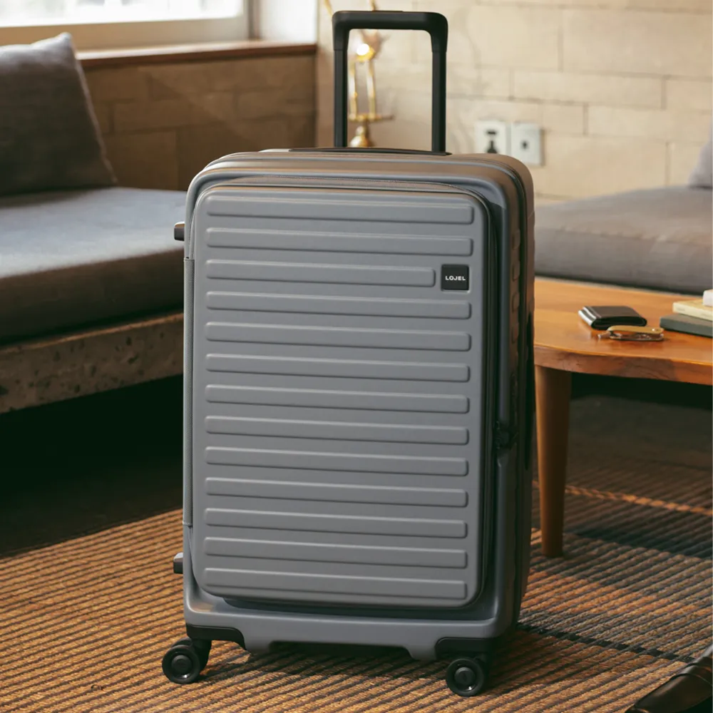 【LOJEL】速達 CUBO FIT 28吋 前開式擴充拉鍊拉桿箱(行李箱 旅行箱 胖胖箱)