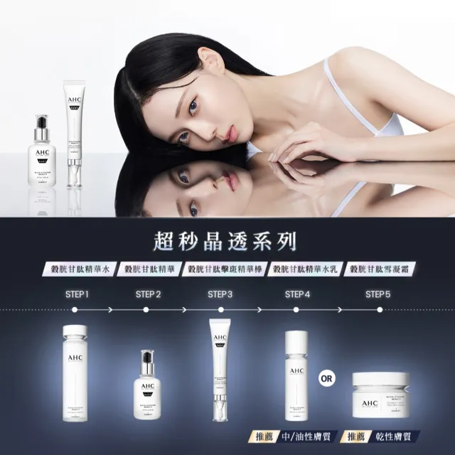 【AHC】醫美科研超秒晶透穀胱甘雙星組 (淡斑精華40ml+精華棒30ml)
