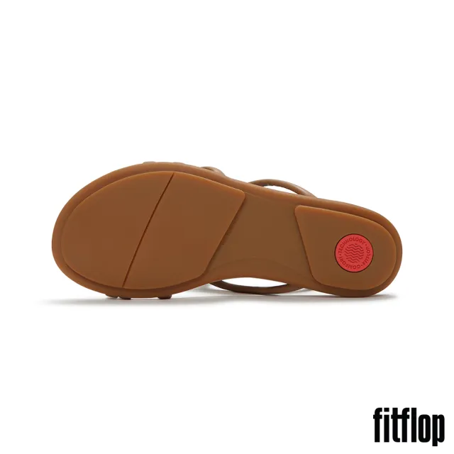 【FitFlop】GRACIE 皮革細帶涼鞋-女(古典棕褐色)