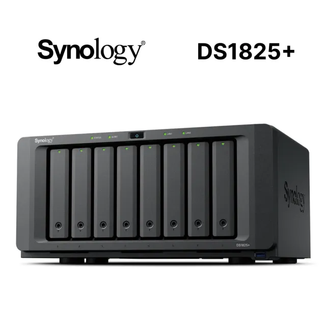【Synology 群暉科技】搭20TBx2★DS1825+ 8Bay NAS 網路儲存伺服器(AMD/8GB)+(HAT3320-20T)