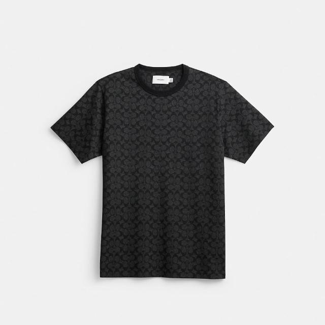 【COACH】蔻馳官方直營 經典 SIGNATURE T-SHIRT-木炭灰色 經典標識(CCC01)